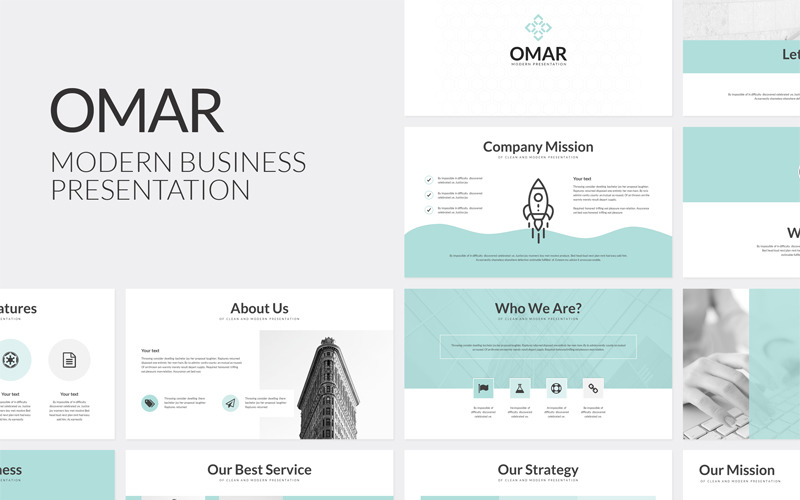 Шаблон PowerPoint для современного бизнеса Омар