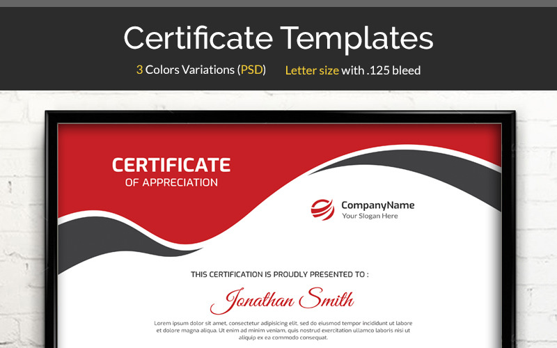 Download Шаблон сертификата "Waves Certificate Template" / Waves Certificate Template - Шаблон сертификата на тему графика background,banner,flyer,certificate,cover,template,print,psd,certification,appreciation,border,achievement,waves,colored