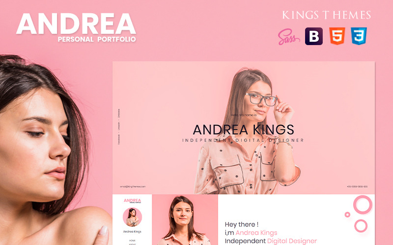 Andrea - Kişisel Portföy Açılış Sayfası Şablonu