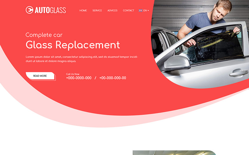 Download PSD шаблон "Autoglass - Glass Repair PSD Template" / Autoglass - Glass Repair PSD Template - PSD шаблон на тему графика glass repair maintenance template theme psd photosop