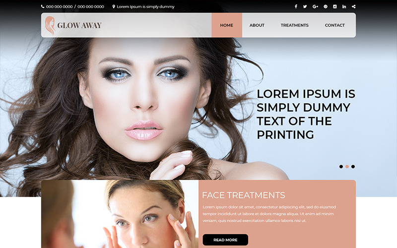 Download PSD шаблон "Glow Away - Skin Care PSD Template" / Glow Away - Skin Care PSD Template - PSD шаблон на тему мода и красота skin care beauty template theme psd photoshop