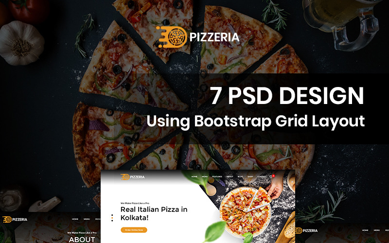 Pizzeria - Pizza PSD Vorlage