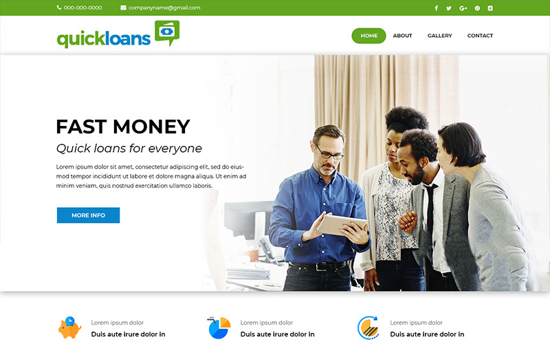 Quickloans - Kredi Şirketi PSD Şablonu