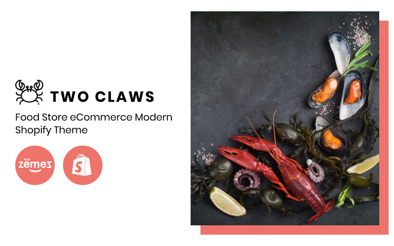 Two Claws - Tema Shopify moderno per eCommerce di alimentari