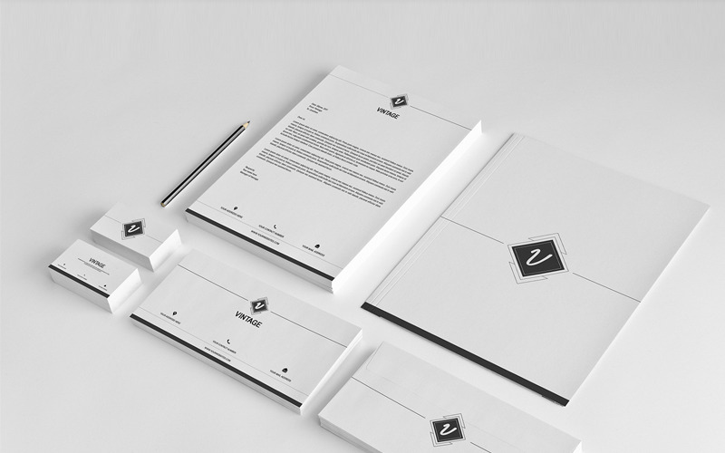 Download Фирменный стиль "Vintage Minimal Branding Stationery - Corporate Identity Template" / Vintage Minimal Branding Stationery - Corporate Identity Template - Фирменный стиль на тему графика brand branding corporate identity stationery photoshop psd minimal clean white design creative layout office