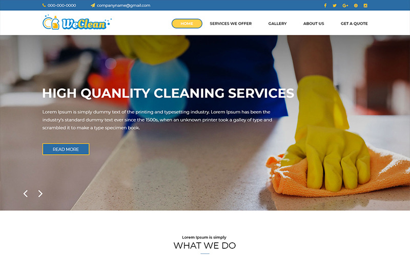 Weclean - Шаблон служби прибирання PSD