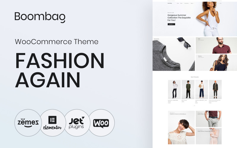Boombag - Apparel E-handel Modern Elementor WooCommerce-tema