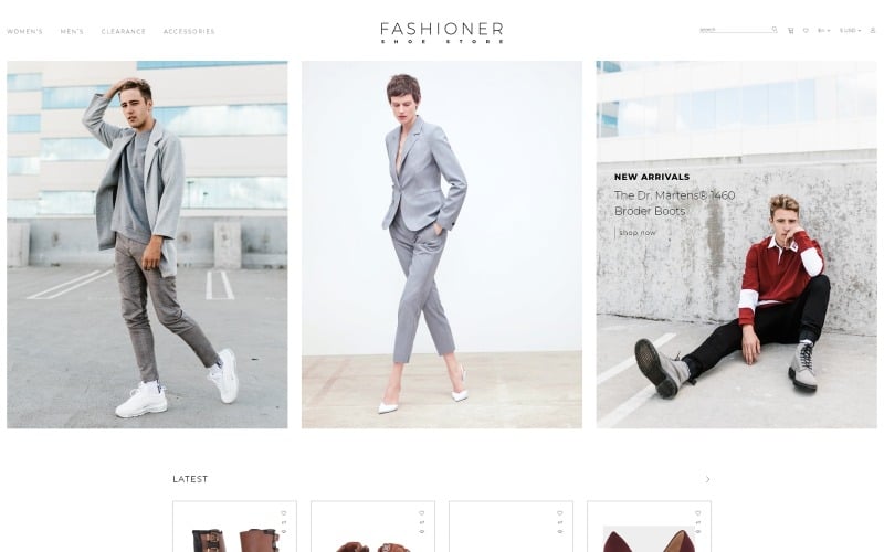 Fashioner - negozio di scarpe OpenCart Template