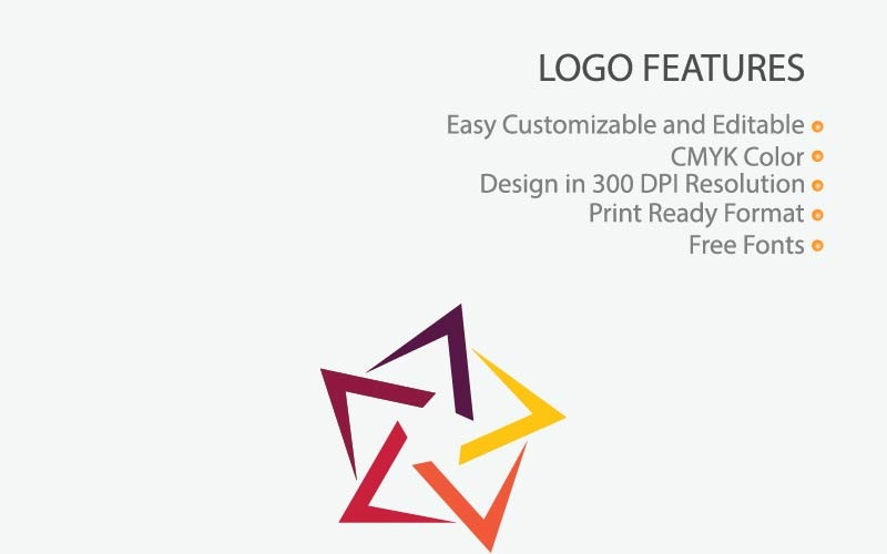 Download Шаблон логотипа "Geometric Star Logo Template" / Geometric Star Logo Template - Шаблон логотипа на тему графика star logo geometric design vector template icon symbol sign shape modern simple element stars corporate concept company graphic isolated creative