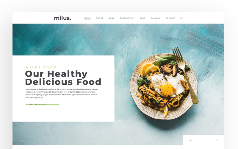 Ресторан Milus PSD шаблон