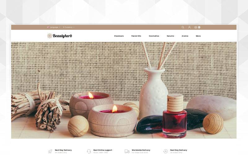 шаблон opencart магазина красоты