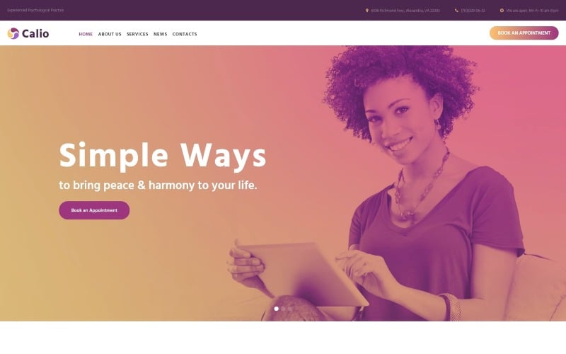 Calio - Pszichológia Többcélú, modern WordPress Elementor téma