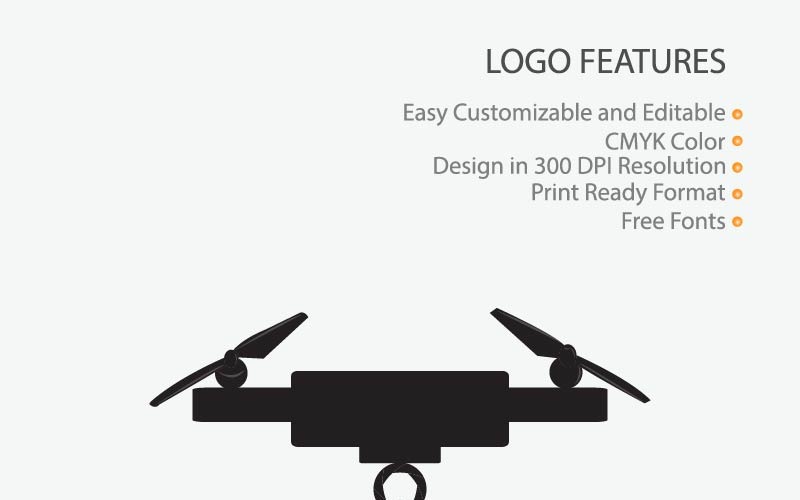 Modèle de logo de drone de caméra