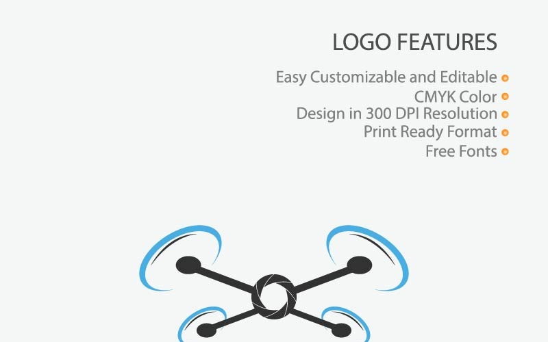 Modèle de logo de caméra de drone