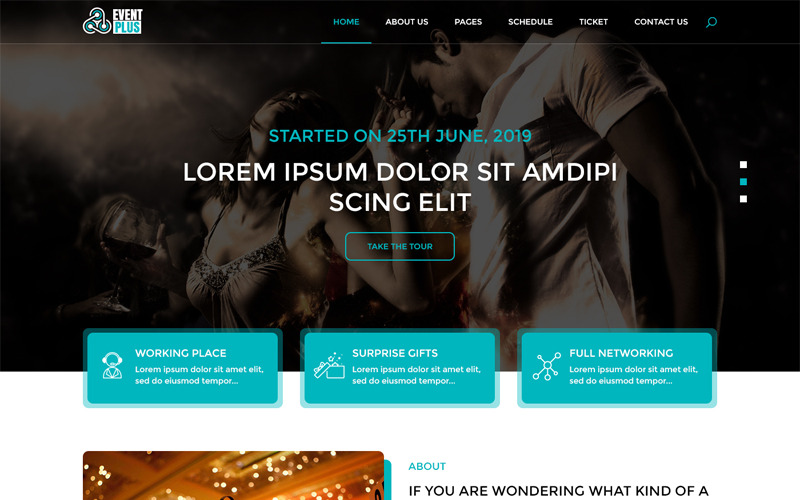 Download PSD шаблон "Eventplus - Event Management PSD Template" / Eventplus - Event Management PSD Template - PSD шаблон на тему организатор событий event management psd photoshop theme template