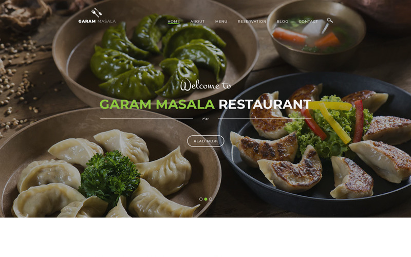Download PSD шаблон "Garam Masala Restaurants PSD Template" / Garam Masala Restaurants PSD Template - PSD шаблон на тему кафе и ресторан 