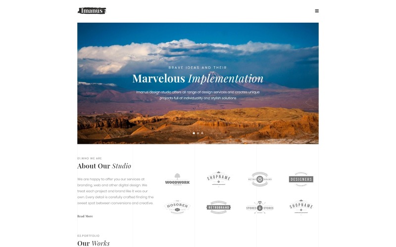 Imanus - Diseño de tema minimalista de WordPress Elementor multipropósito