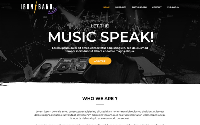 Download PSD шаблон "Iron Band - Music Band PSD Template" / Iron Band - Music Band PSD Template - PSD шаблон на тему музыкальная группа music band theme template psd photoshop