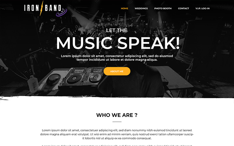 Iron Band - PSD шаблон музыкальной группы