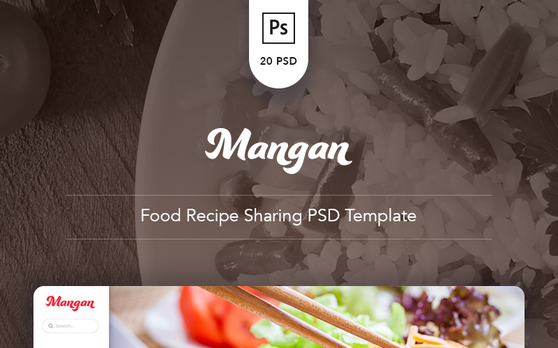 Mangan - Ételrecept-megosztó PSD sablon