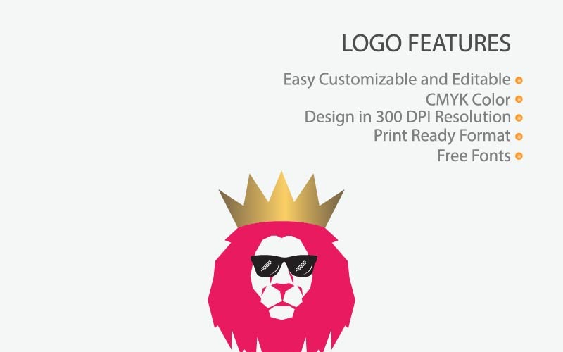 Download Шаблон логотипа "Modern Lion King Logo Template" / Modern Lion King Logo Template - Шаблон логотипа на тему графика lion logo vector head design icon illustration animal king symbol wild emblem mascot power face strength graphic royal template predator