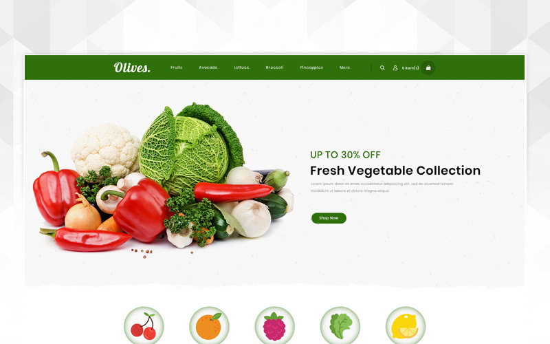 Olivy - šablona OpenCart pro organický obchod