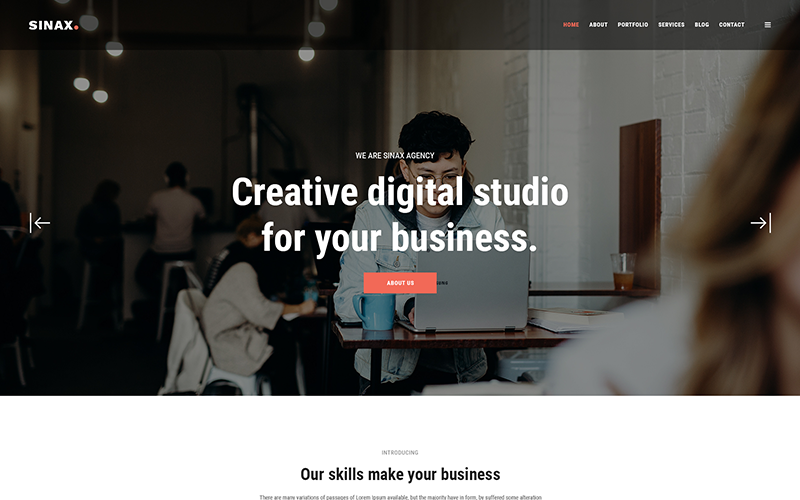 Download PSD шаблон "Sinax - Corporate And Business PSD Template" / Sinax - Corporate And Business PSD Template - PSD шаблон на тему консалтинг agency blog business company template clean corporate creative modern multipurpose personal portfolio simple