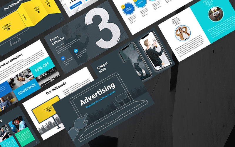 Szablon reklamowy dla agencji biznesowej Szablon PowerPoint