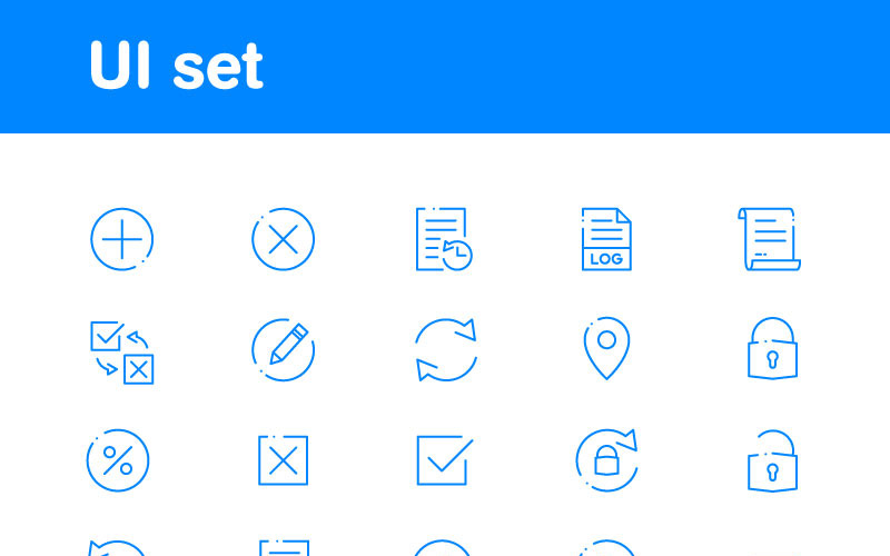 Set di icone di base dell'interfaccia utente