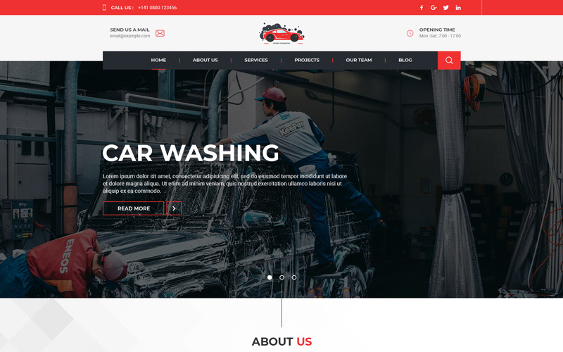 Download PSD шаблон "Ferry - Carwash One Page PSD Template" / Ferry - Carwash One Page PSD Template - Адаптивный PSD шаблон на тему автомойка clean modern car wash minimal creative services 1170px blog one page appointment booking