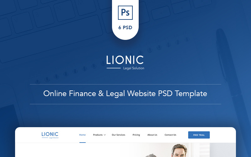 Lionic - Çevrimiçi Finans ve Hukuk PSD Şablonu