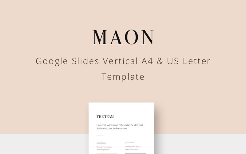 MAON - вертикальные Google слайды формата A4 + US Letter