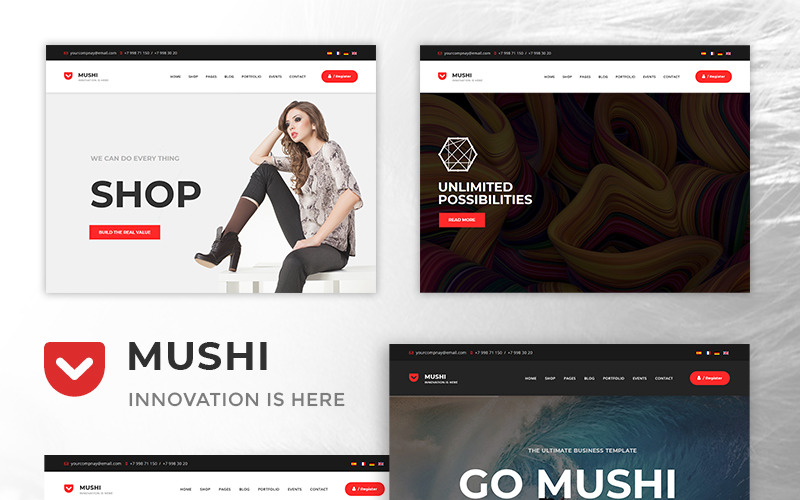 Mushi - víceúčelová responzivní šablona Joomla