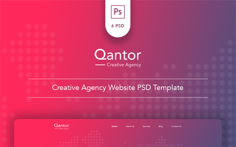 Download PSD шаблон "Qantor - Creative Agency Office PSD Template" / Qantor - Creative Agency Office PSD Template - PSD шаблон на тему информационные технологии agency business company profile corporate creative psd services social media template web development