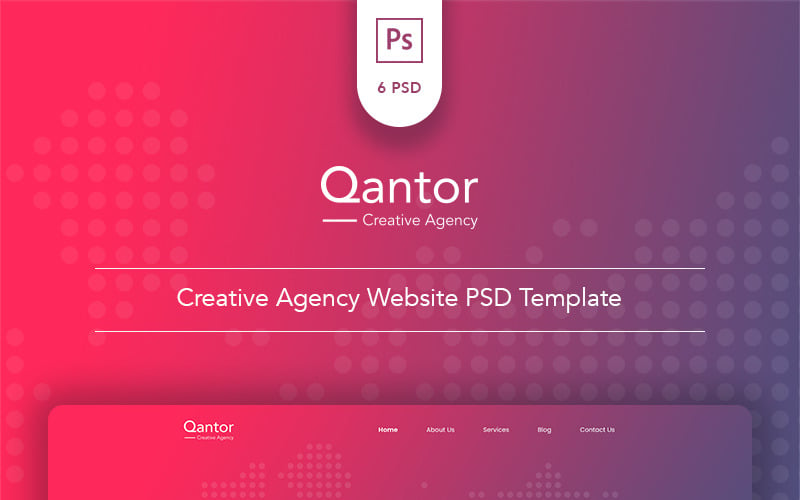 Qantor - Modèle PSD du bureau de l'agence créative
