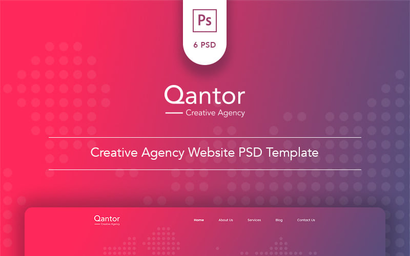 Qantor - шаблон PSD для офісу креативного агентства