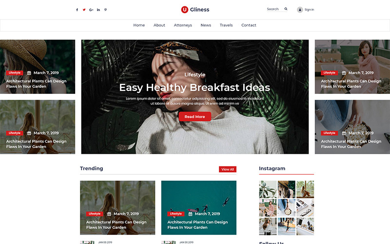 Ugliness- Nyheter & Magazine Blogger PSD-mall