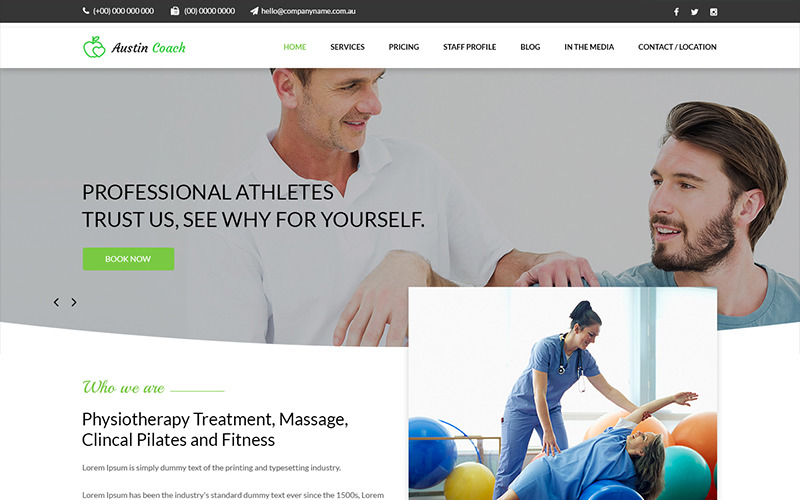 Download PSD шаблон "Austin Coach - Professional Trainer PSD Template" / Austin Coach - Professional Trainer PSD Template - PSD шаблон на тему фитнес coach trainer theme template psd photoshop