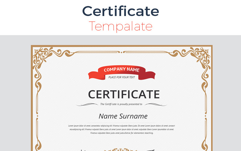 Download Шаблон сертификата "Clean & Professional Certificate Template" / Clean & Professional Certificate Template - Шаблон сертификата на тему графика certificate corporate decorative diploma elegant excellence frame graduation green modern multicolor ornaments paper print template professional red simple yellow completion