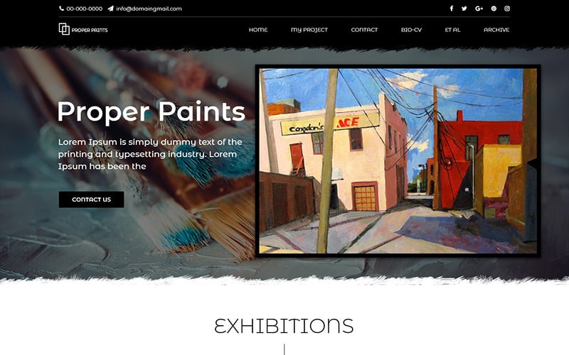 Corretto Paints- Art Gallery PSD Template