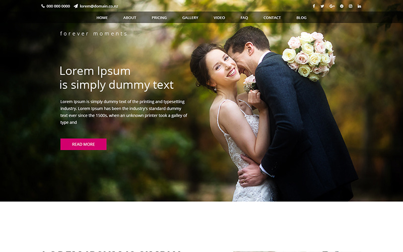 Forever Moments - Wedding Photography PSD Template