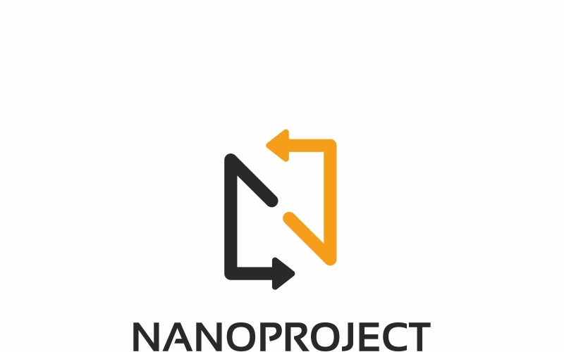 Modèle de logo de lettre Nanoproject N