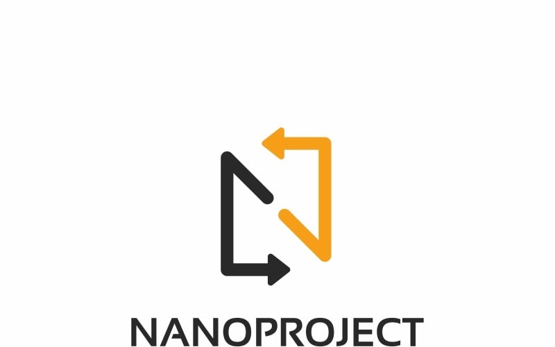 Plantilla de logotipo de letra Nanoproject N