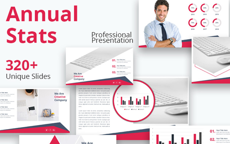 Plantilla de PowerPoint - estadísticas anuales