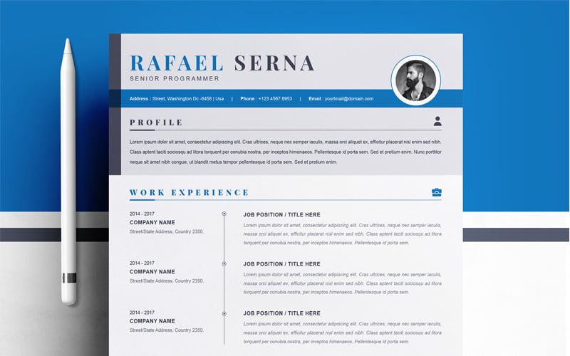 Download Резюме "Rafael Resume Template" / Rafael Resume Template - Резюме на тему графика 1 page cv resume 2 3 apple clean cover letter curriculum vitae template illustrator eps mac pages microsoft word minimal