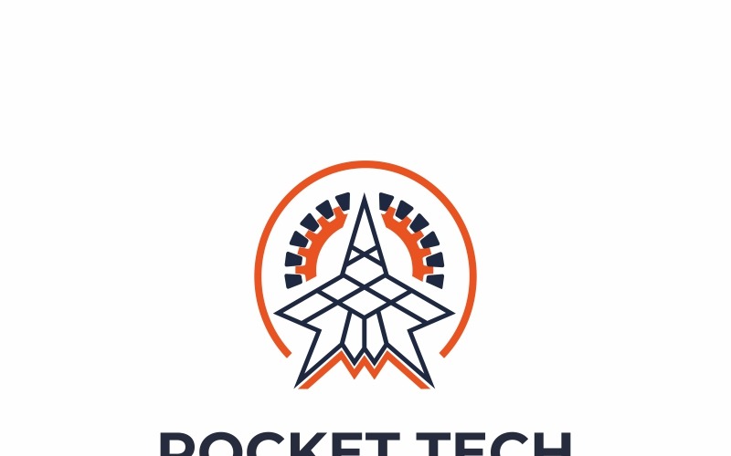 Download Шаблон логотипа "Rocket Tech Logo Template" / Rocket Tech Logo Template - Шаблон логотипа на тему графика agency app automotive computer construction electrical elevate elevation gear growing growth increase industrial launch launching mechanic mockup repair rocket seo