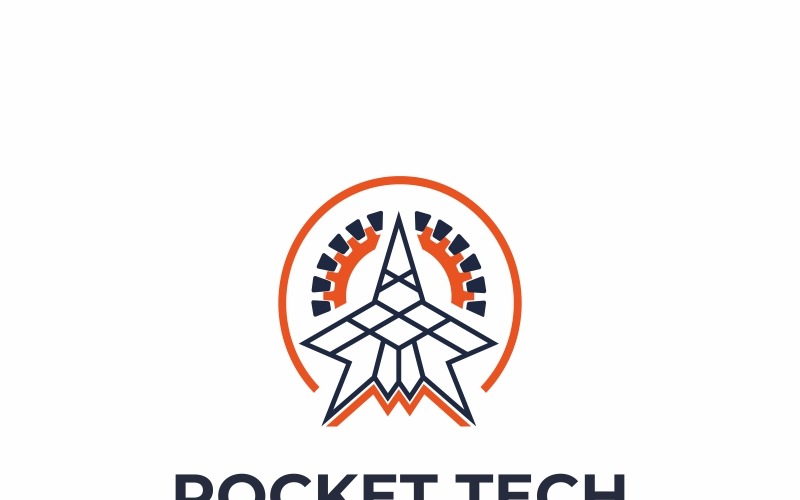 Szablon Logo Tech Rakieta