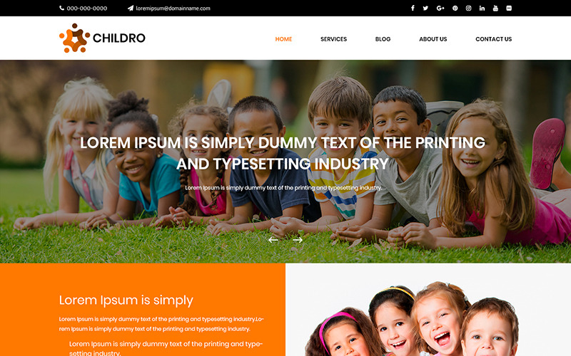 Download PSD шаблон "Childro - Child Care PSD Template" / Childro - Child Care PSD Template - PSD шаблон на тему графика child care theme template psd photoshop