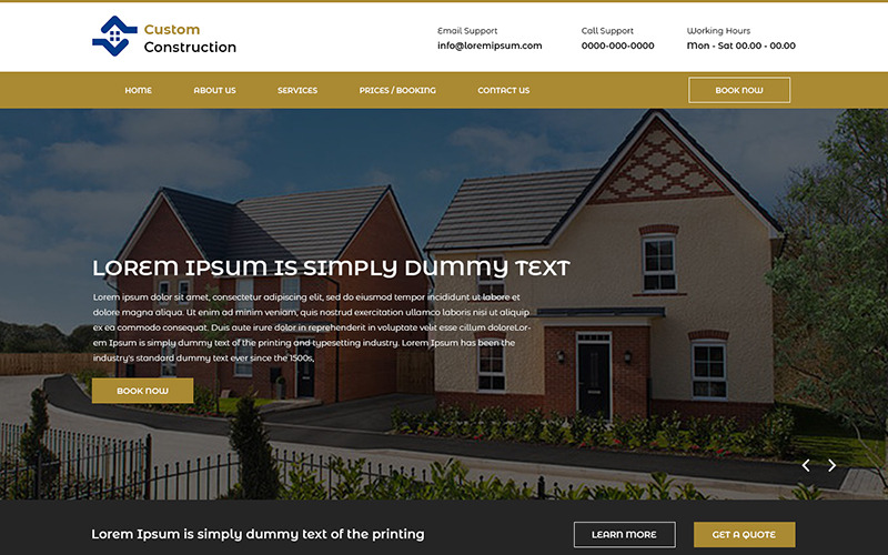 Custom Construction - Construction Company Szablon PSD