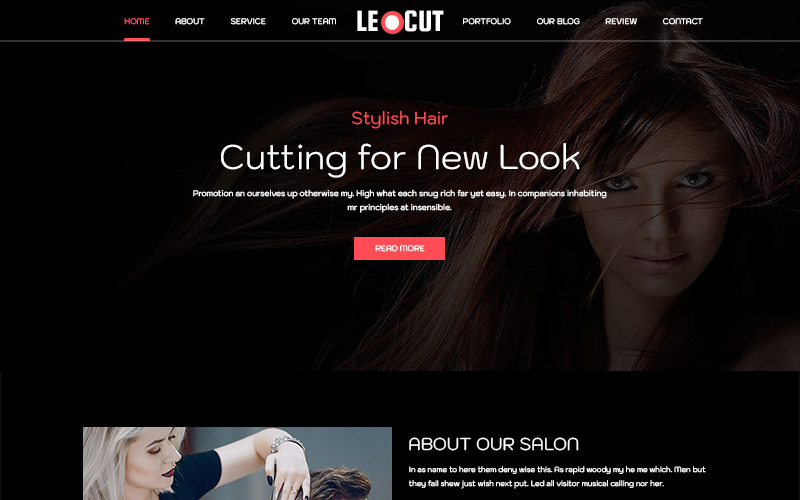 Download PSD шаблон "Leocut - Saloon PSD Template" / Leocut - Saloon PSD Template - PSD шаблон на тему графика saloon hair style theme template psd photoshop